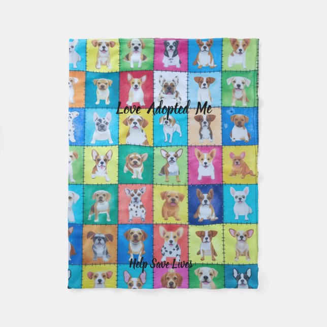 Velo Cobertor de Fleece para Cachorro Adoptado 76 cm x  (Frente)
