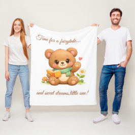 Velo Cobertor de Fleece para Crianças | "Urso de Leitur