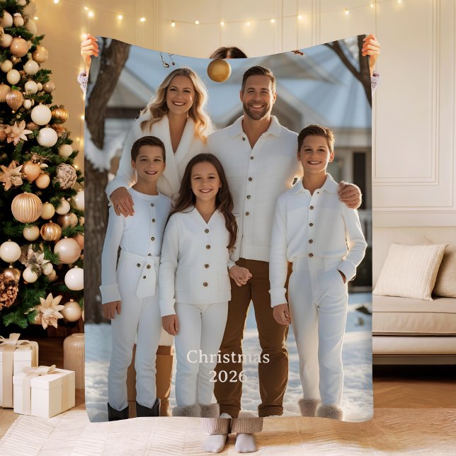 Velo Cobertor de Fleece para Família do Natal 2025 com  (Criador carregado)