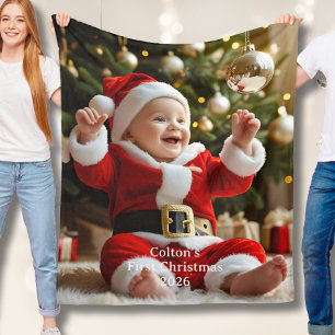 Velo Cobertor de Fleece para o Primeiro Natal do Bebê c
