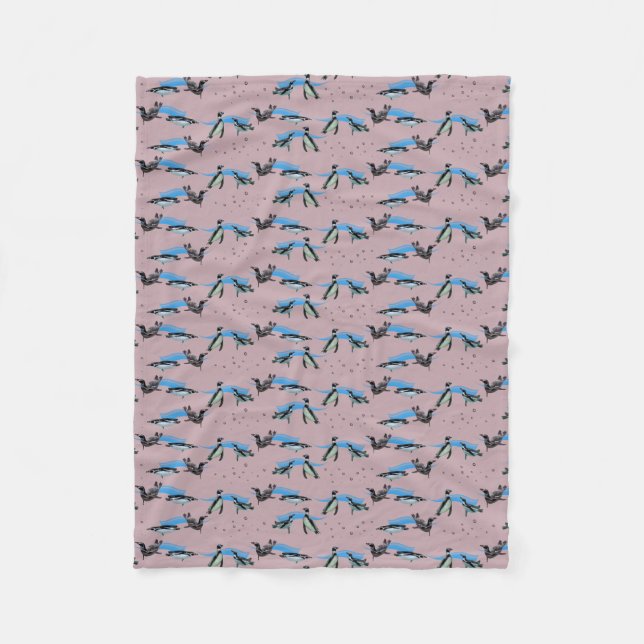 Velo Cobertor de Fleece Penguin Pool Party (Rosa Empoei (Frente)