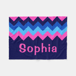 Velo Cobertor de Fleece Pequeno Monograma Chevron Rosa 
