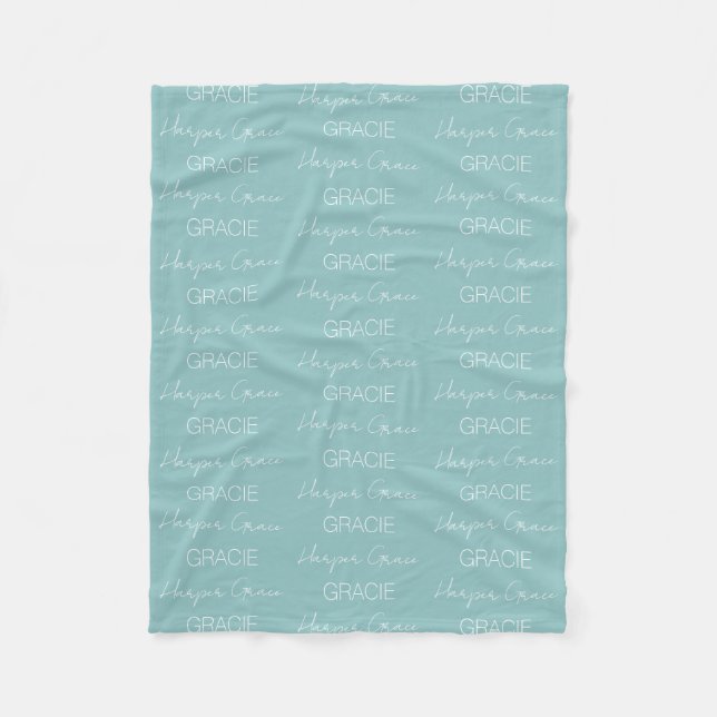 Velo Cobertor de Fleece Personalizado com Nome para Cri (Frente)