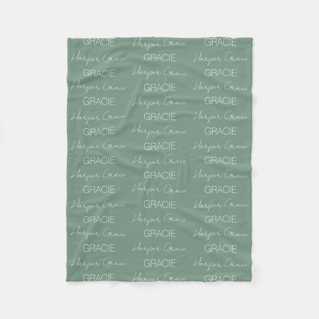 Velo Cobertor de Fleece Personalizado com Nome para Cri (Frente)