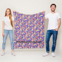 Velo Cobertor de Fleece Personalizado com Padrão de Aqu