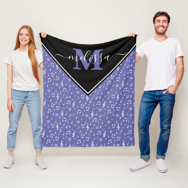 Velo Cobertor de fleece personalizado com símbolos musi (In Situ)