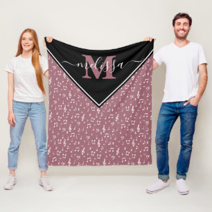 Velo Cobertor de fleece personalizado com símbolos musi
