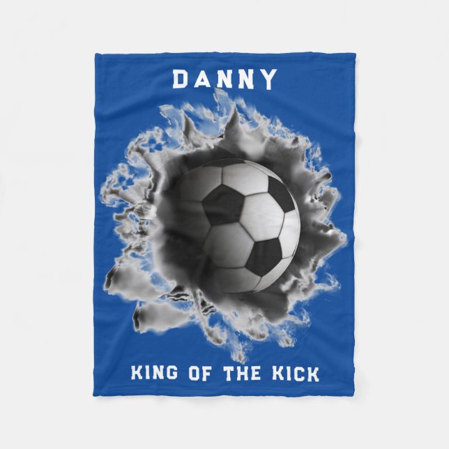 Velo Cobertor de Fleece Personalizado de Futebol (Frente)