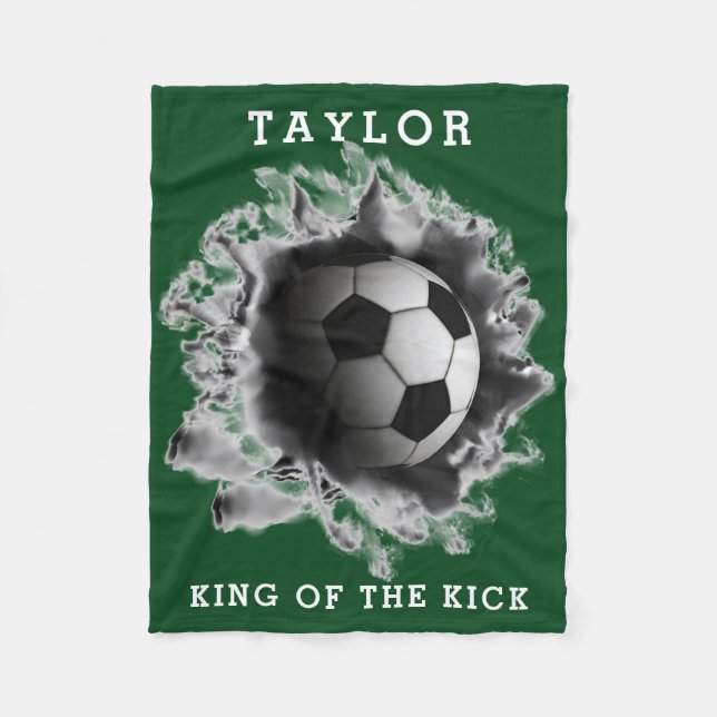 Velo Cobertor de Fleece Personalizado de Futebol (Frente)