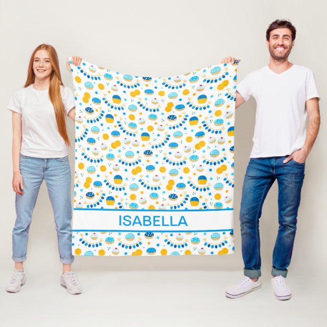 Velo Cobertor de Fleece Personalizado de Hanukkah Moder (In Situ)
