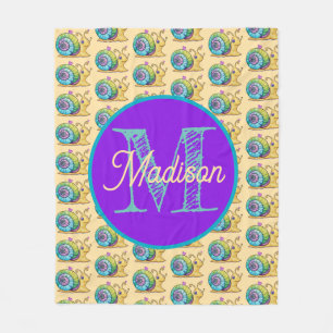 Velo Cobertor de fleece personalizado monogramado