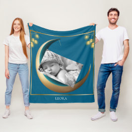 Velo Cobertor de Fleece Personalizado para Bebê com Fot