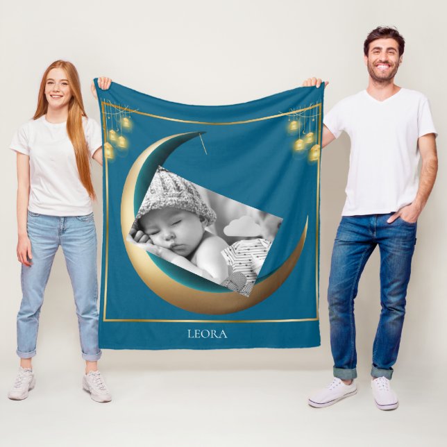 Velo Cobertor de Fleece Personalizado para Bebê com Fot (In Situ)
