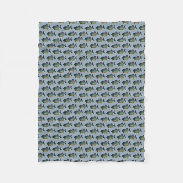 Velo Cobertor de Fleece Piranha Frenzy (Azul) (Frente)