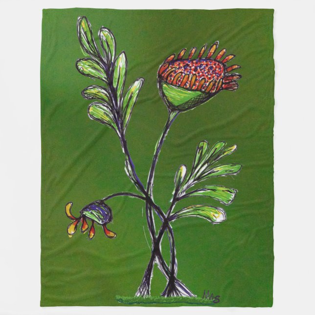 Velo Cobertor de Fleece Planta Acenando (Frente)