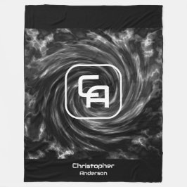 Velo Cobertor de Fleece Preto Cinza Fumaça Retorcido