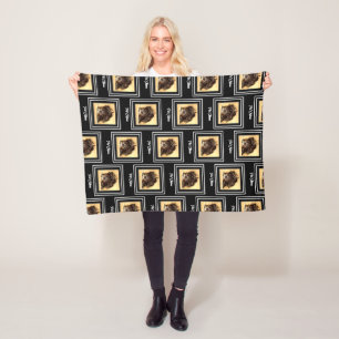 Velo Cobertor de Fleece Preto para Cachorro Schnoodle