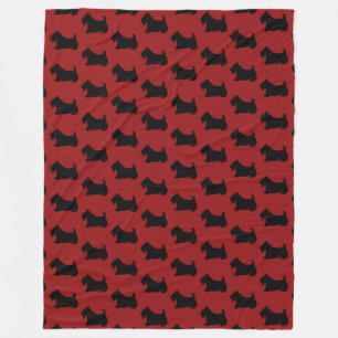 Velo Cobertor de Fleece Retro Vermelho Scottish Terrier