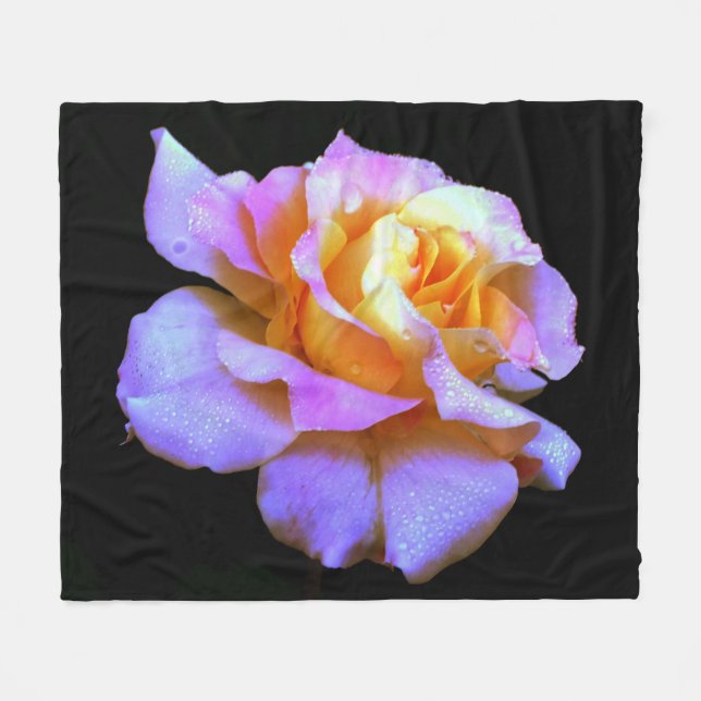 Velo Cobertor de Fleece Rosa com Tinta Tie-Dye (Frente (Horizontal))