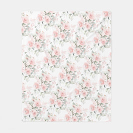 Velo Cobertor de Fleece Rosa Poeira com Efeito Aquarela