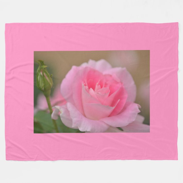Velo Cobertor de Fleece/Rosa Rosa (Frente (Horizontal))