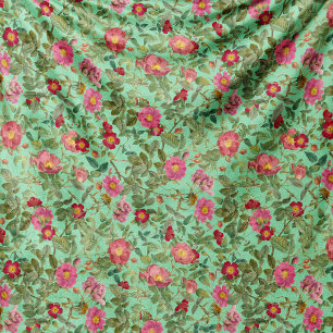 Velo Cobertor de Fleece Rosa Selvagem Vintage em Aqua M