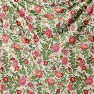 Velo Cobertor de Fleece Rosa Selvagem Vintage em Marfim