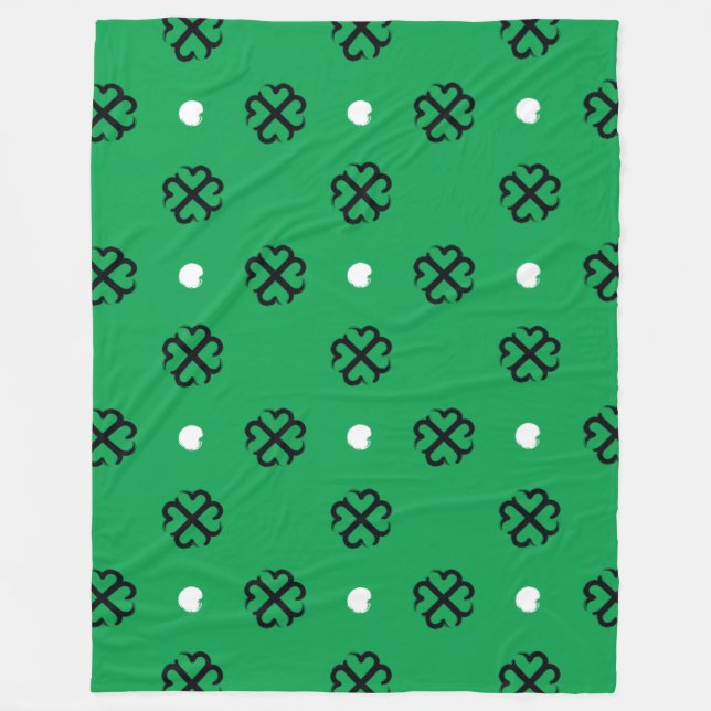 Velo Cobertor de Fleece Shamrock da Lucky Hearts (Frente)