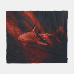 Velo Cobertor de Fleece Shark Vermelho 50 x 60