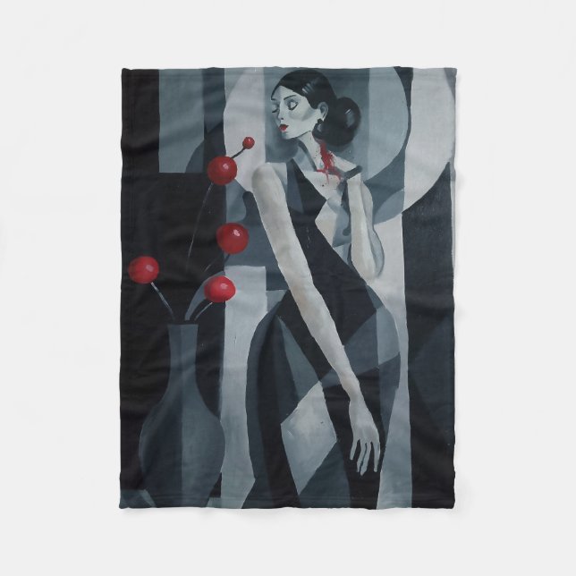 Velo Cobertor de Fleece Silent Pulse Art Deco Mulher (Frente)