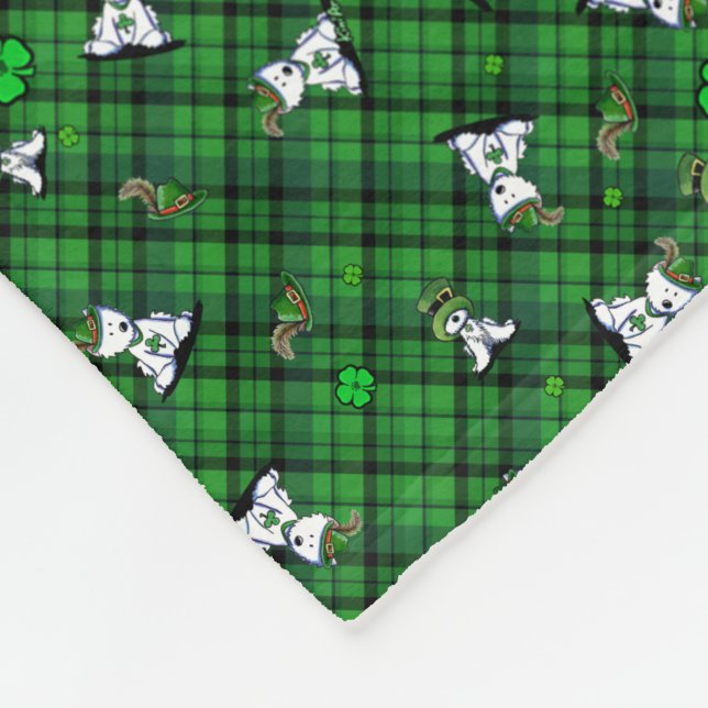Velo Cobertor de Fleece St. Paddy's Westie KiniArt (Quina)