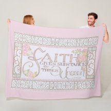 Cobertor de Fleece Substância da Fé (Rosa)