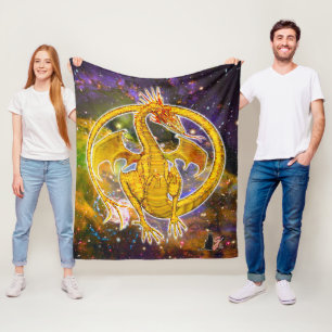 Velo Cobertor de Fleece Topaz Cosmic Dragon