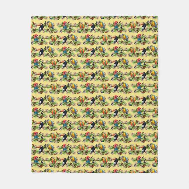 Velo Cobertor de Fleece Tropical (Amarelo) (Frente)