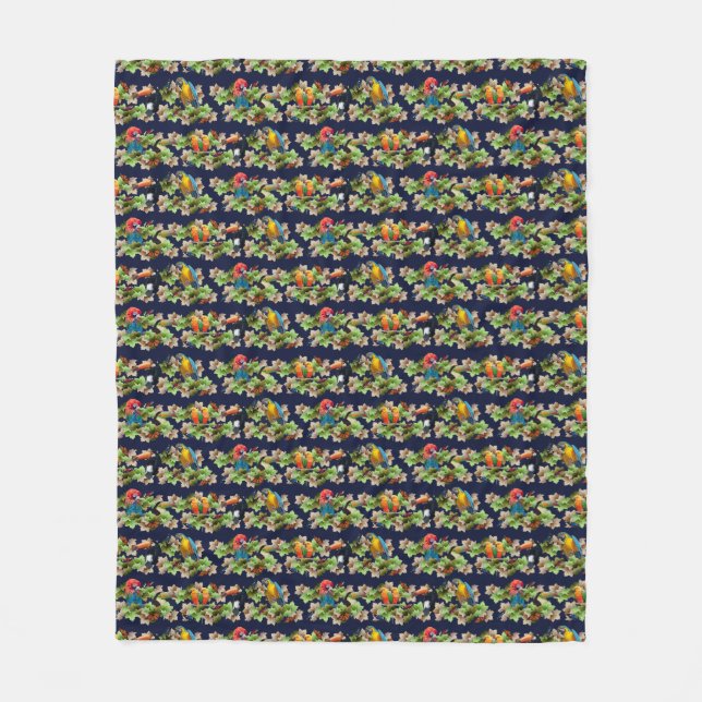 Velo Cobertor de Fleece Tropical (Azul Marinho) (Frente)