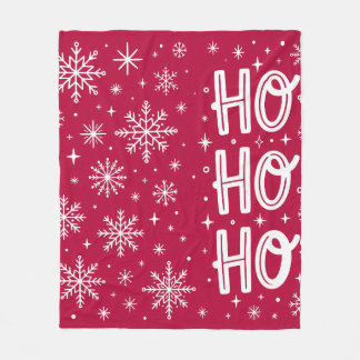 Velo Cobertor de Fleece Vermelho com Floco de Neve de N