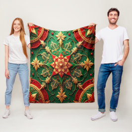 Velo Cobertor de Fleece Vermelho Verde Decorativo