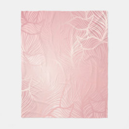 Velo Cobertor de Fleece vintage em dourado rosa Damask