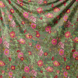 Velo Cobertor de Fleece Vintage Wild Rose em Taupe Sage