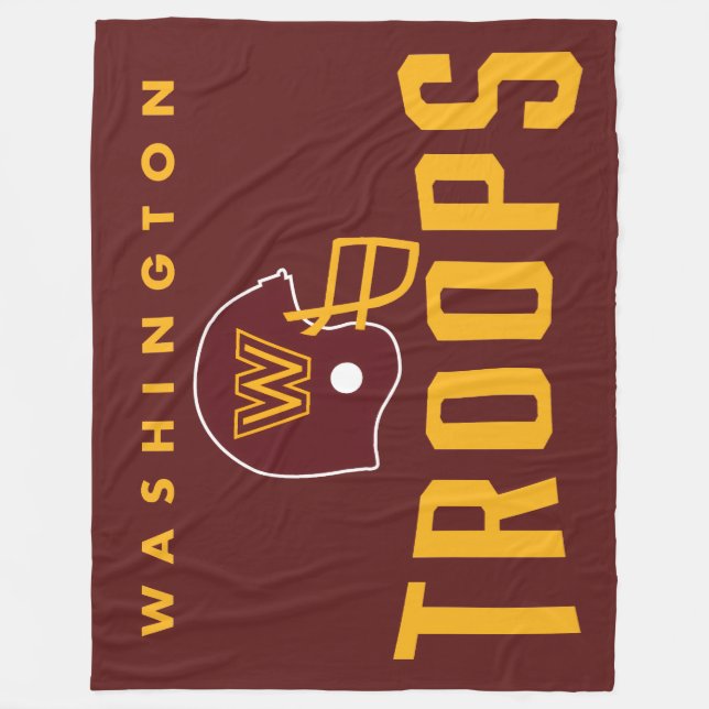 Velo Cobertor de Fleece Washington Troops Football (Frente)