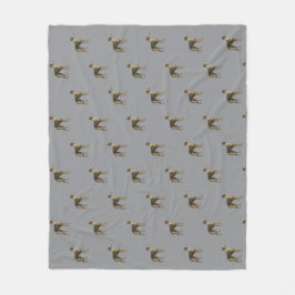 Velo Cobertor de fleece Whippet com fundo cinza