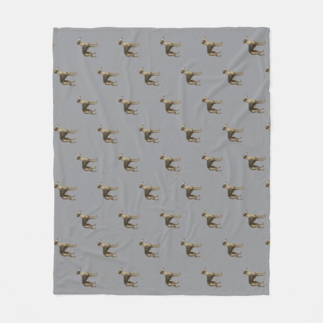 Velo Cobertor de fleece Whippet com fundo cinza (Frente)