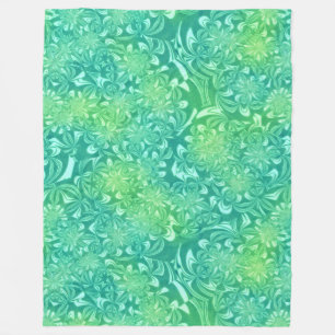Velo cobertor de flores em batik verde