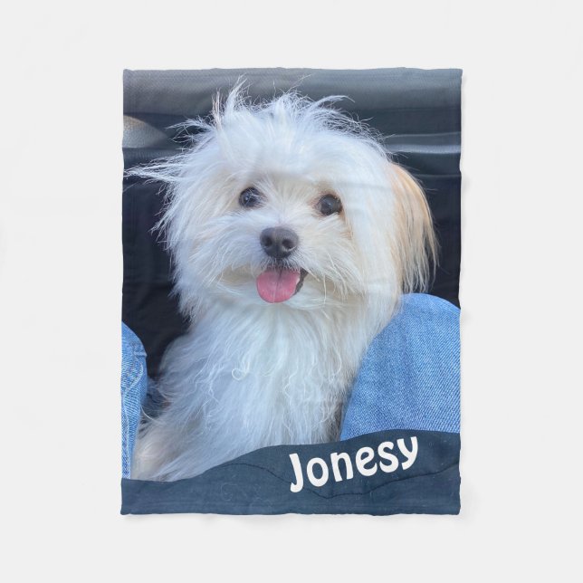 Velo Cobertor de Foto de Cachorro Personalizado com Nom (Frente)