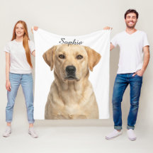 Cobertor de Foto de Labrador Amarelo Personalizado
