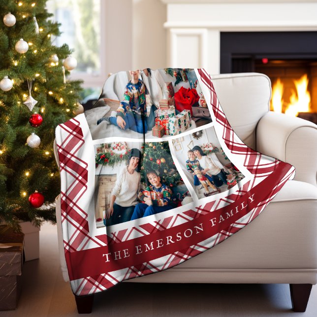 Velo Cobertor de Foto Xadrez (Plaid Photo Blanket
)