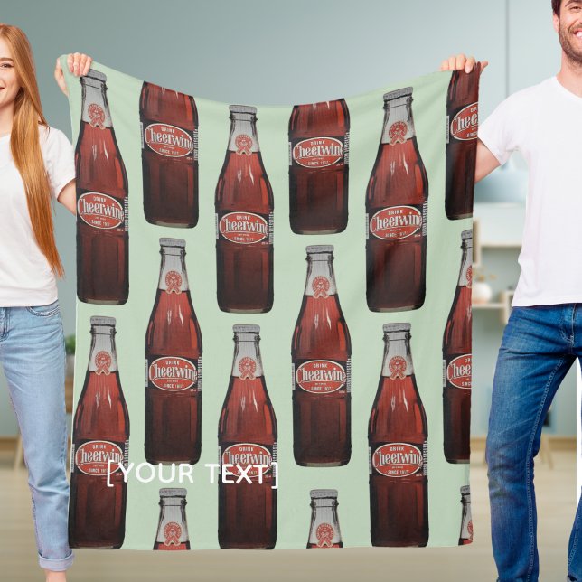 Velo Cobertor de Fraldas Cheerwine da Carolina do Norte (North Carolina Fleece blanket with a little nostalgia. Cheerwine soda. A unique personalized blanket)