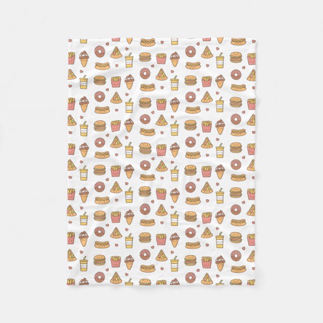Velo Cobertor de Fraldas de Comida Rápida Kawaii (Frente)