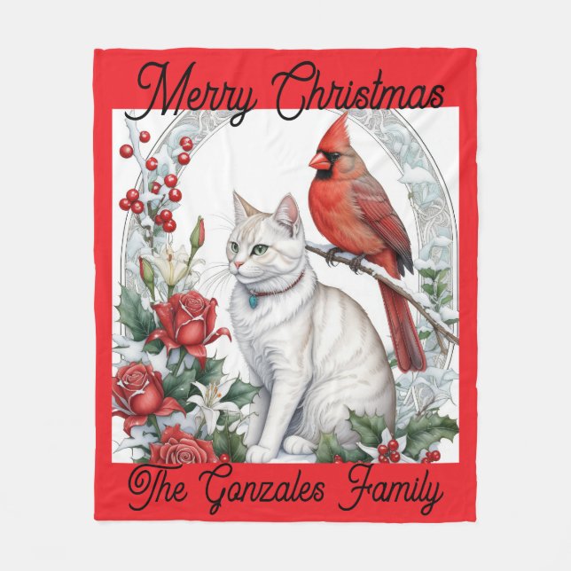 Velo Cobertor de Fraldas de Gato de Natal (Frente)