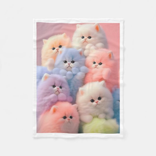Velo Cobertor de Gatinhos Pastel Fofos (Frente)